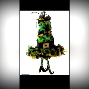 Homemade Witch Hat Wreath Made For Halloween